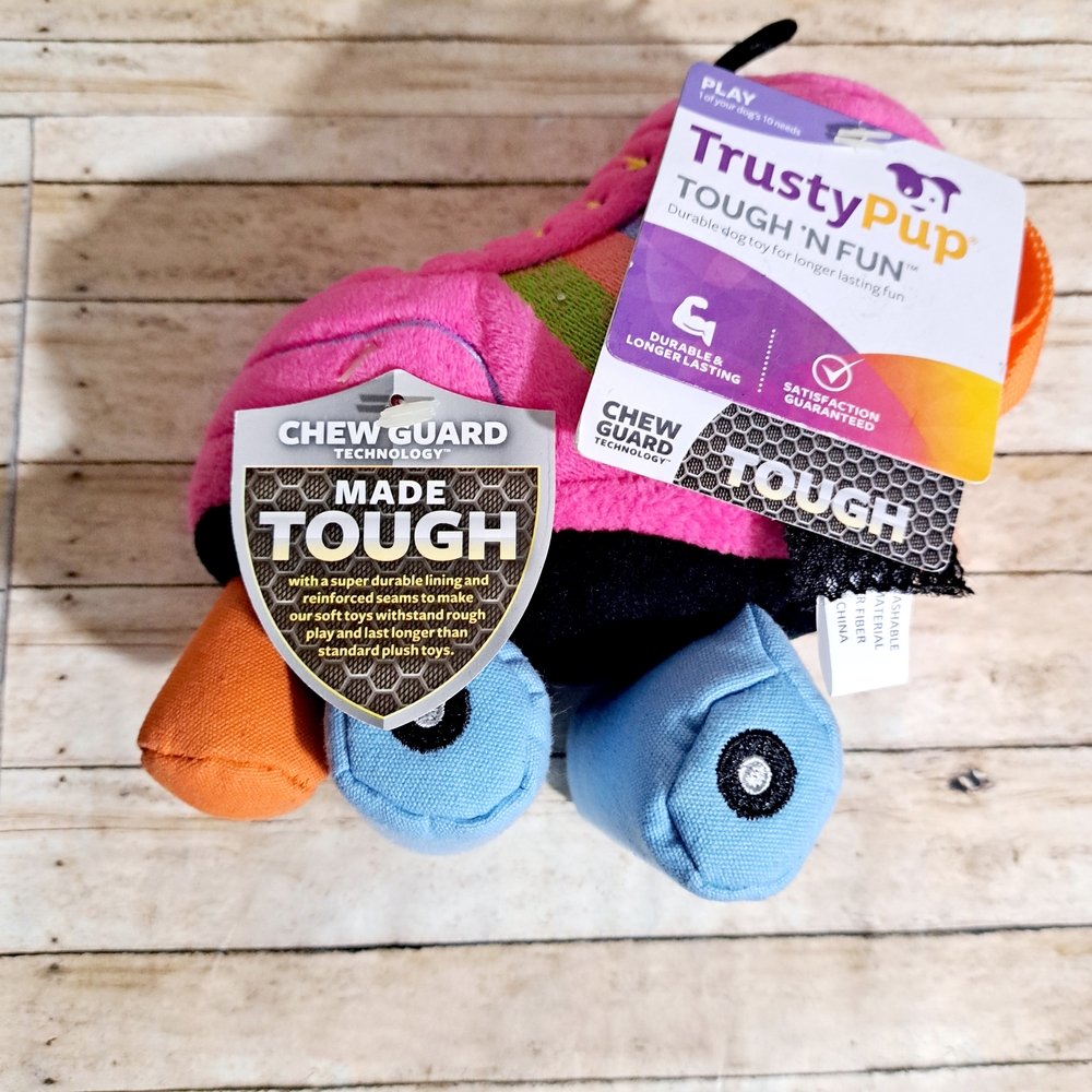 Rusty Tough 'N Fun 6" Roller Skate Plush Squeaky Dog Chew Toy - Pink, , Blue